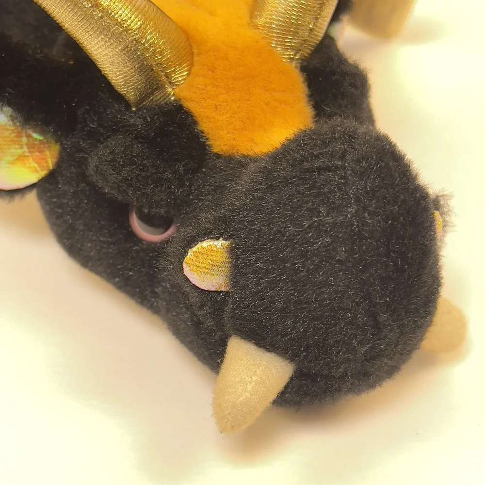 Ganz Webkinz LAVA DRAGON Black Orange Stuffed Plush HW043 Retired *Unknown Code*